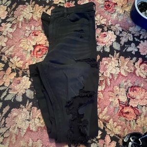 black american distressed jeans